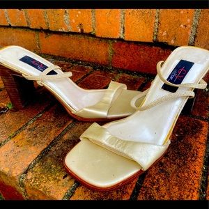 Cream colored heeled sandal